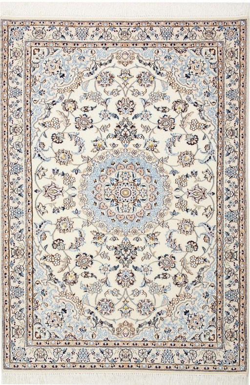 Elegant Persian Carpet Hand-knotted Nain 9 Lah- Size. 150 X 101 Cm -No.466219-01