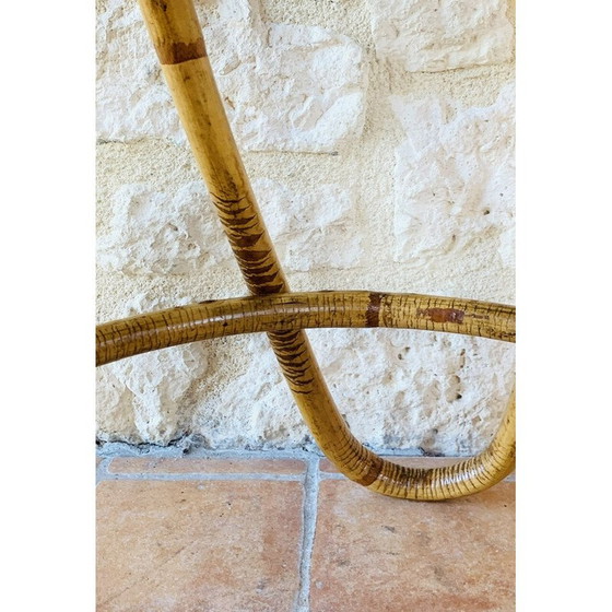 Image 1 of Vintage bamboo and rattan side table, 1960