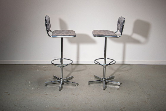 Image 1 of 2X Space Age Swivelling Bar Stools