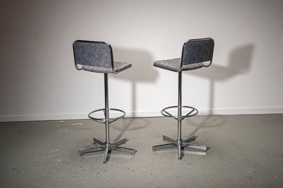 Image 1 of 2X Space Age Swivelling Bar Stools