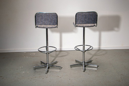 2X Space Age Swivelling Bar Stools