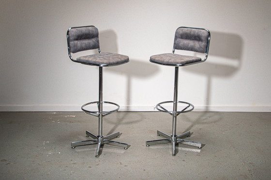 Image 1 of 2X Space Age Swivelling Bar Stools