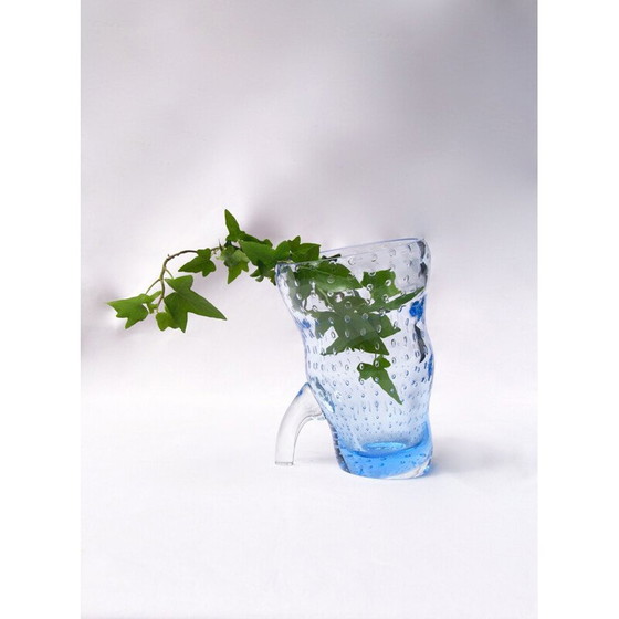 Image 1 of Vintage BolleBlu vase in Murano glass with bubbles Italy 1970s