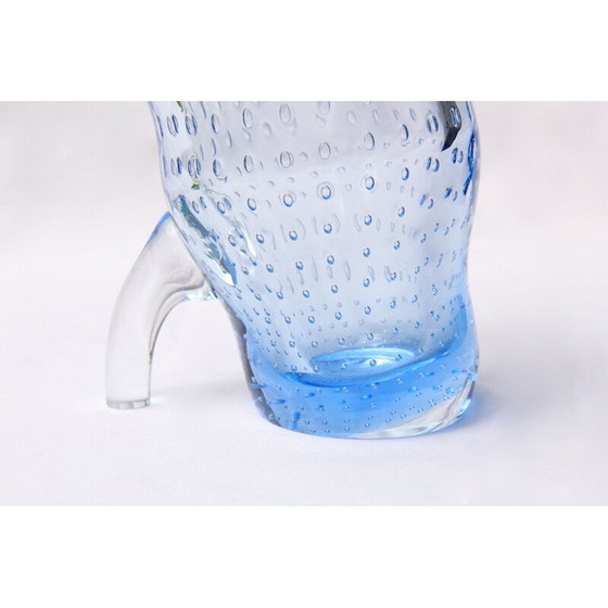 Image 1 of Vintage BolleBlu vase in Murano glass with bubbles Italy 1970s
