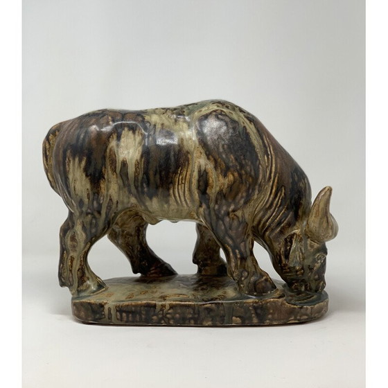 Image 1 of Mucca vintage in ceramica di Knud Kyhn, 1950