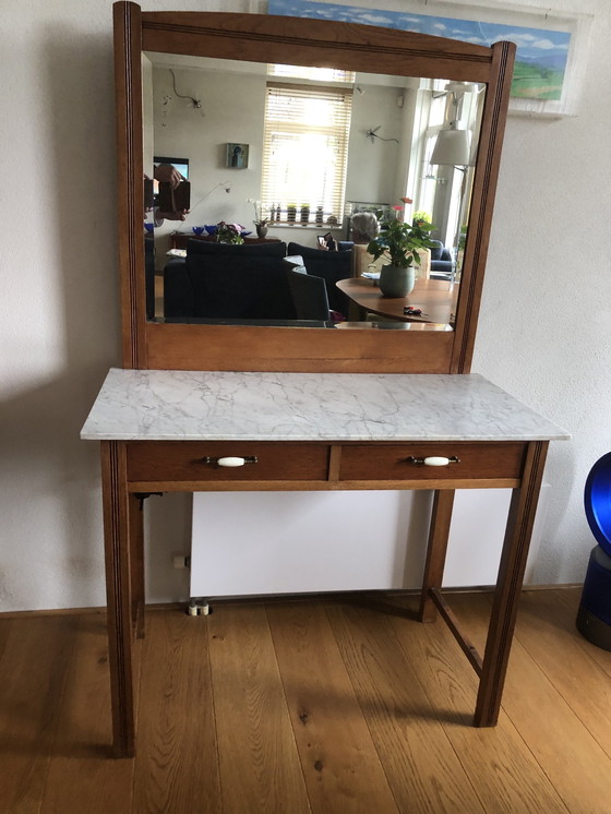 Image 1 of Cherry Dressing Table With Marble Top