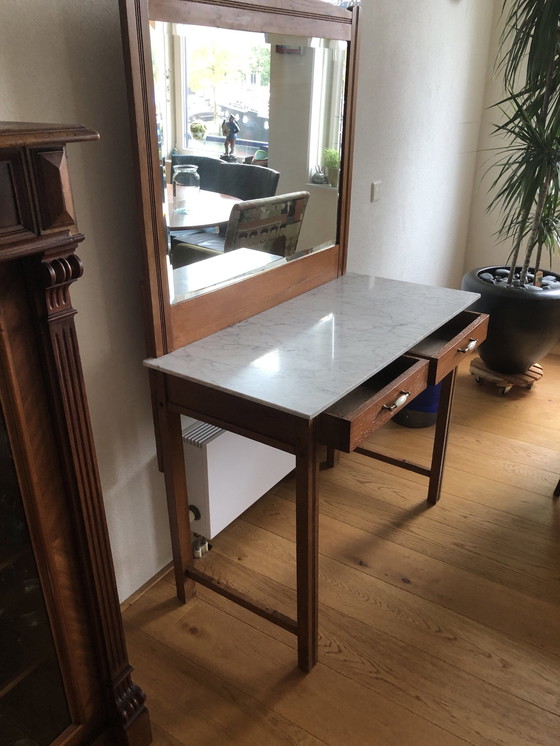 Image 1 of Cherry Dressing Table With Marble Top