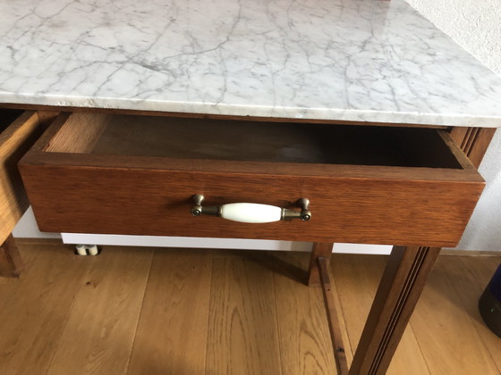 Image 1 of Cherry Dressing Table With Marble Top