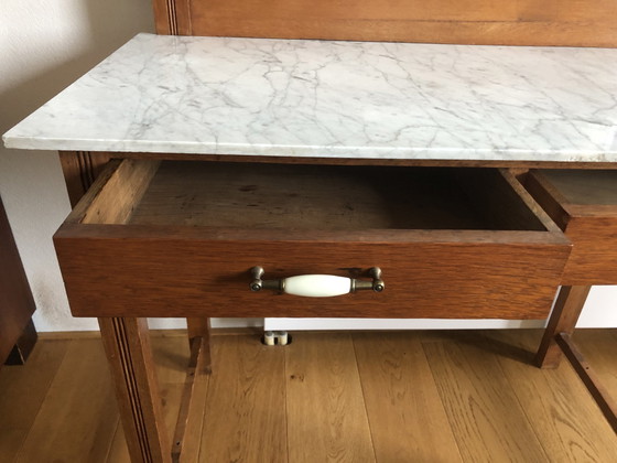 Image 1 of Cherry Dressing Table With Marble Top