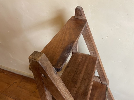 Image 1 of Library Stairs/Stool Folding Stairs French Beechwood