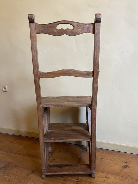 Image 1 of Library Stairs/Stool Folding Stairs French Beechwood