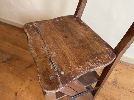 Image 1 of Library Stairs/Stool Folding Stairs French Beechwood