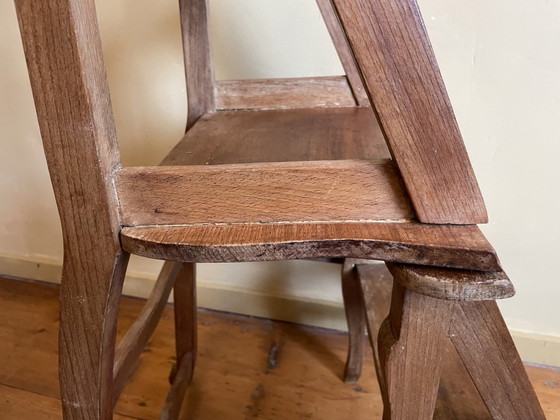 Image 1 of Library Stairs/Stool Folding Stairs French Beechwood