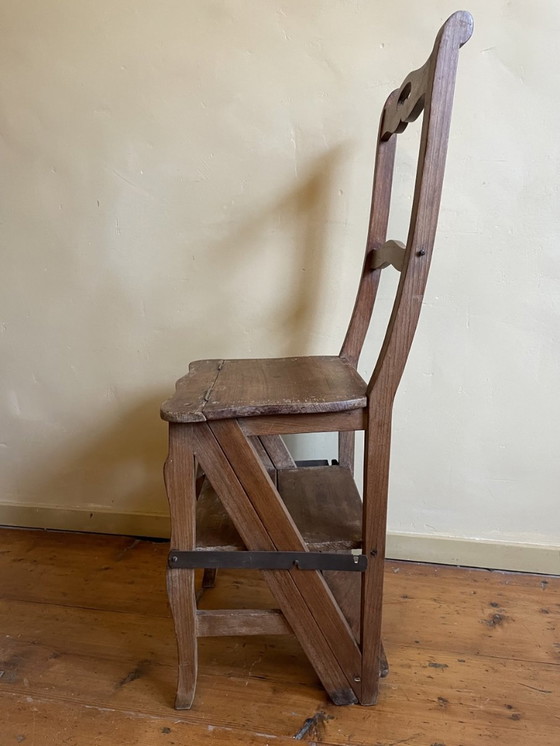 Image 1 of Library Stairs/Stool Folding Stairs French Beechwood