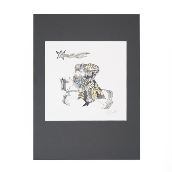 Image 1 of Colour Screen Print “The Three Wise Men” By Emanuele Luzzati, 1980S