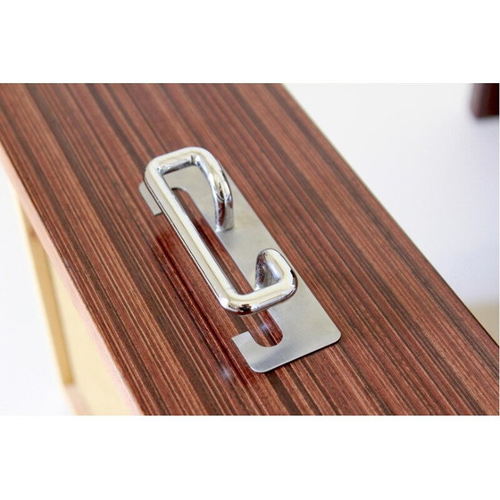 Image 1 of 1X 1970s Italian Mid-Century Modern Rosewood and Glass Bedside Tables – Set of 2