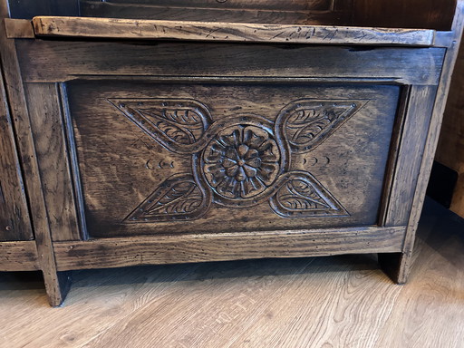 Telephone/Hall Bench With Woodcarving