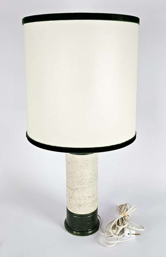 Image 1 of Bitossi for Bergboms & Co - Aldo Londi - lampe de table - vert/blanc - céramique - 60's