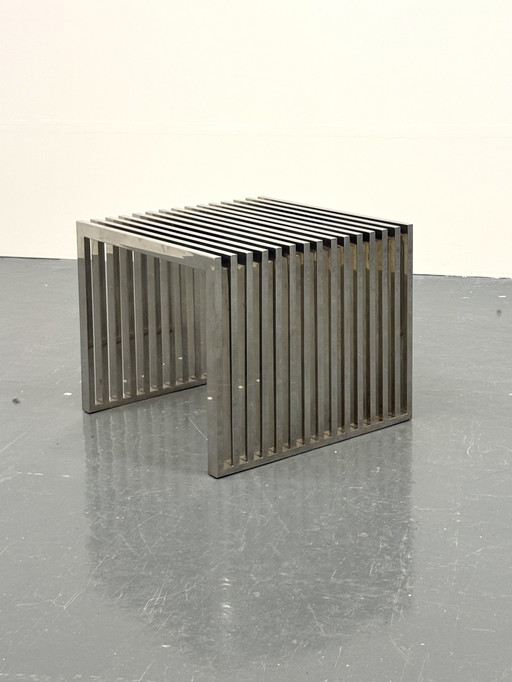 Eichholtz Carlisle Side Table In Polished Stainless Steel