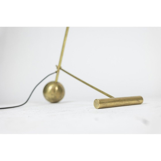Image 1 of Vintage floor lamp in perforated sheet metal and gilded brass, 1960