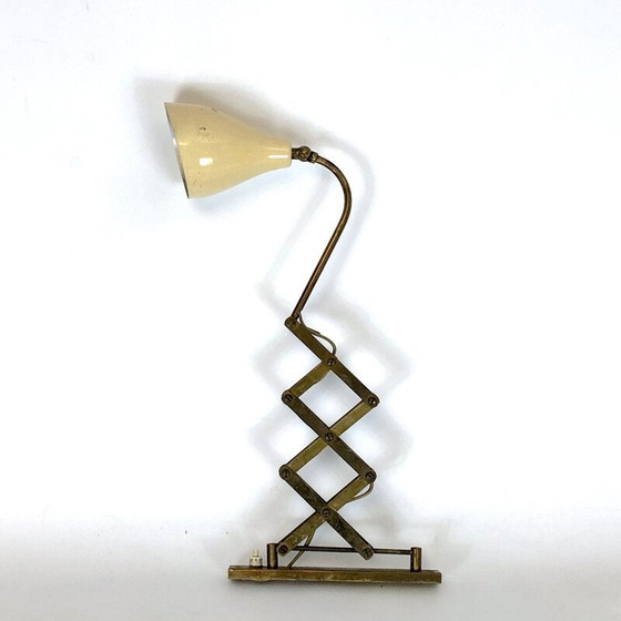 Image 1 of Vintage brass scissors wall lamp, Italy 1950