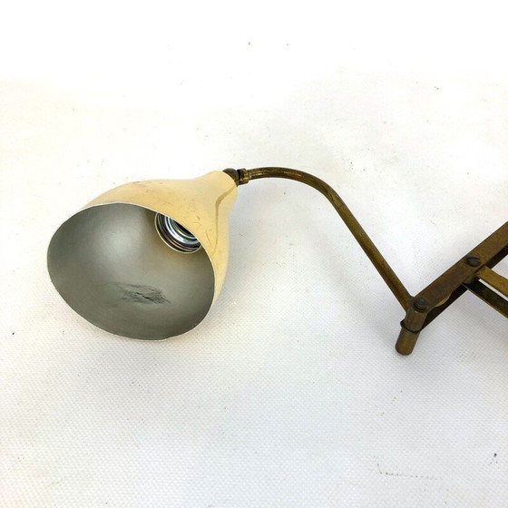 Image 1 of Vintage brass scissors wall lamp, Italy 1950