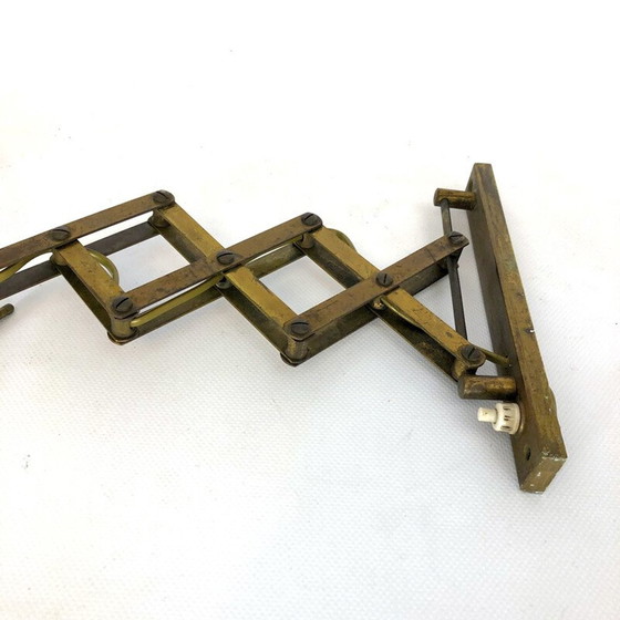 Image 1 of Vintage brass scissors wall lamp, Italy 1950