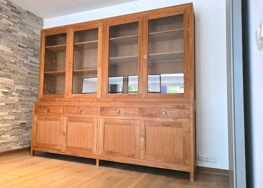 Teak sideboard with display case