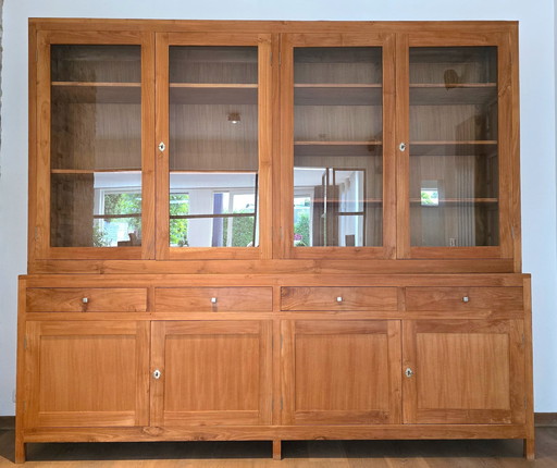 Teak sideboard with display case