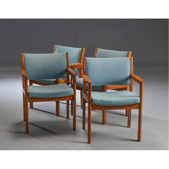 Image 1 of Set of 4 vintage mahogany armchairs by Christian Hvidt for Soborg Mobelfabrik, 1970