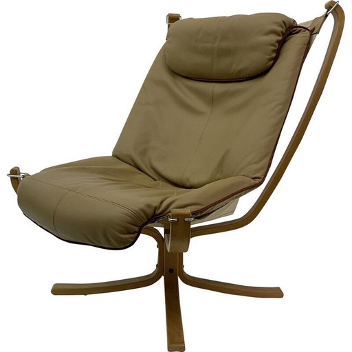 Vintage Falcon leather armchair by Sigurd Ressel for Vatne Møbler, 1970s