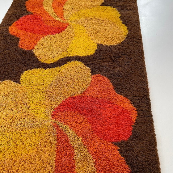 Image 1 of Vintage high pile rug in multicolored wool, Germany 1970s