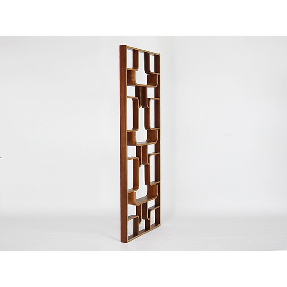 Image 1 of Vintage mahogany veneer room divider by Ludvik Volak for Drevopodnik Holesov, Czechoslovakia 1960