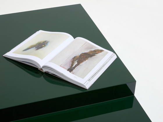 Image 1 of Willy Rizzo Forest Green Lacquer Square Coffee Table 1970S