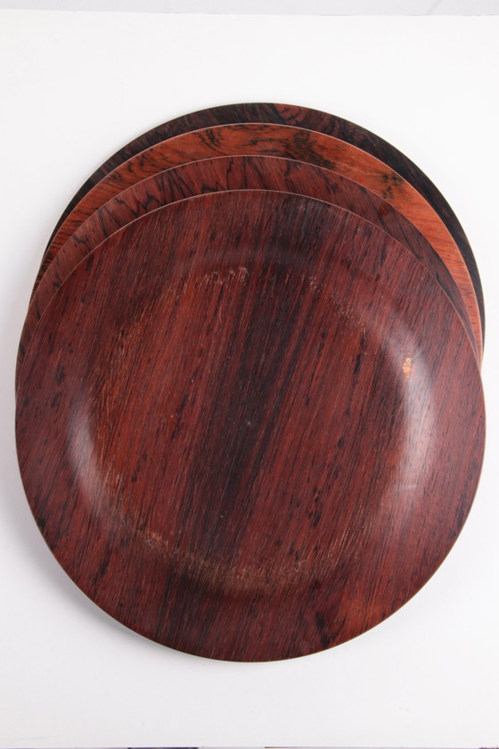 Image 1 of Set di 4 sottopiatti in palissandro di design vintage danese, anni '60