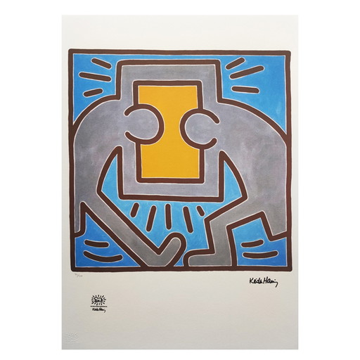 Vintage Keith Haring Limited Edition Lithograph – lithos zeefdrukken, Paper