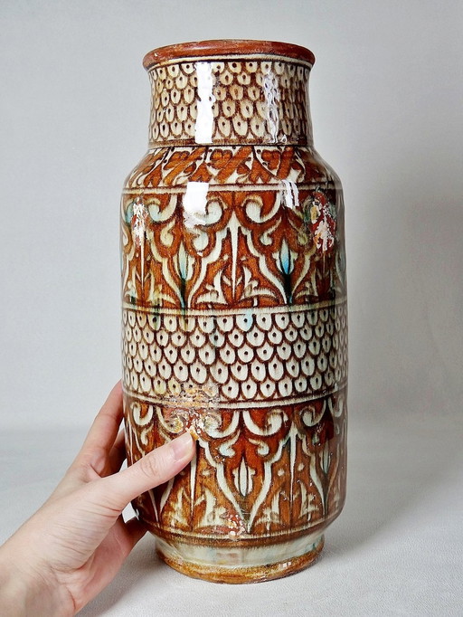 Large Vase Moroccan Handmade & Traditional Pottery Safi Ancient Xxe