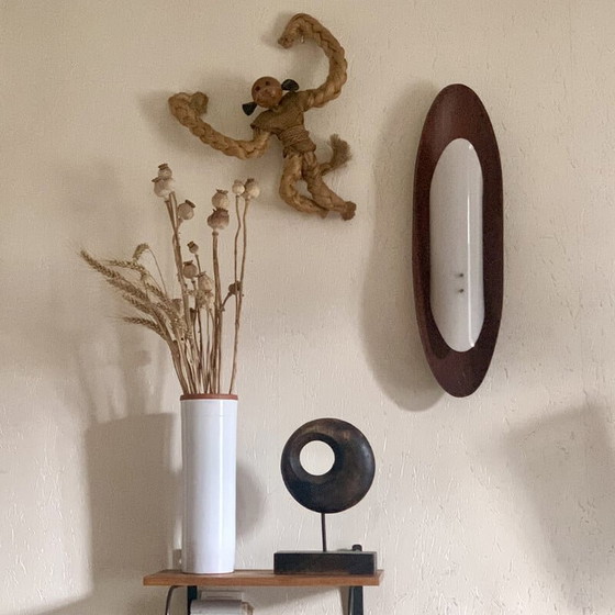 Image 1 of Scandinavian vintage surf wall lamp in teak, 1960