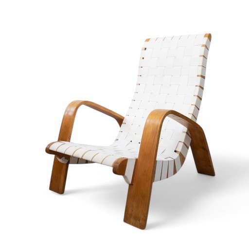 Rare Modernist Bentwood Lounge Chair, 1940s