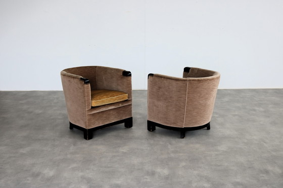 Image 1 of 2x Amsterdam school armchairs