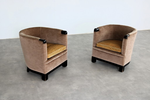 2x Amsterdam school armchairs