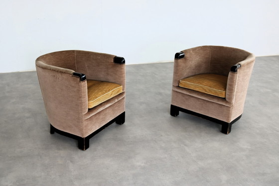 Image 1 of 2x Amsterdam school armchairs