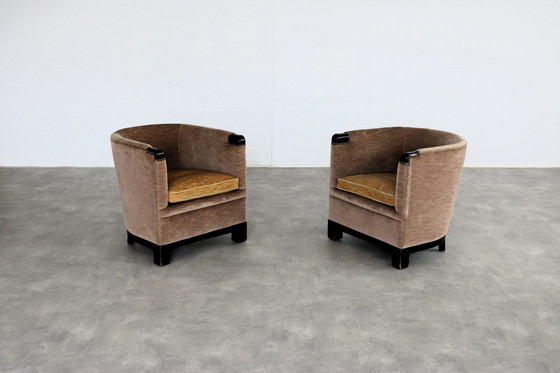 Image 1 of 2x Amsterdam school armchairs