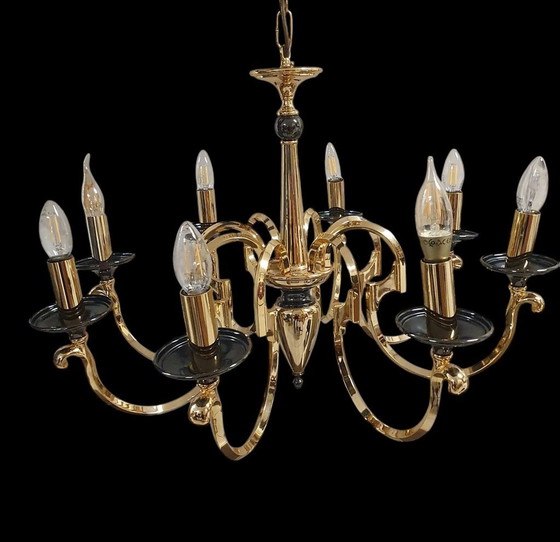 Image 1 of 2021 Gold Regency Hollywood Style Chandelier