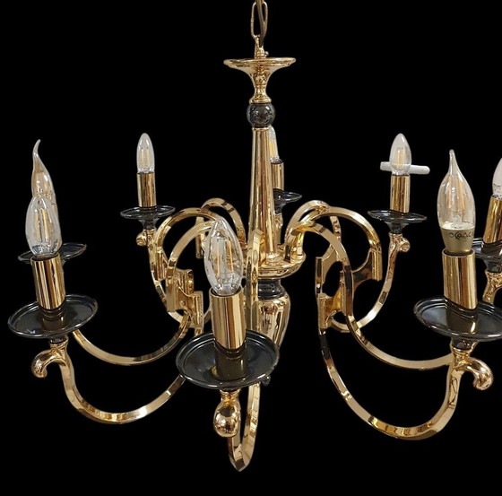 Image 1 of 2021 Gold Regency Hollywood Style Chandelier