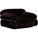 Poltrona vintage in velluto di alpaca in stile spaziale di Gianfranco Frattini per Cassina, 1972