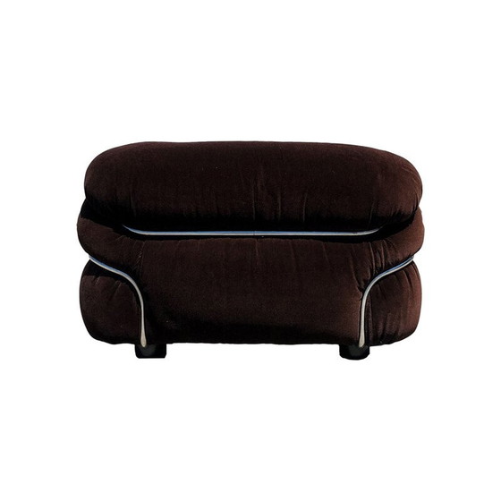 Image 1 of Vintage Space Age Alpaca Velvet Lounge Chair by Gianfranco Frattini for Cassina, 1972