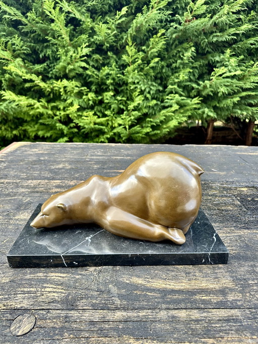 Bronze Contemporain L'Ours Signé Milo