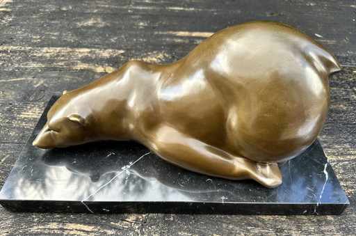 Bronze Contemporain L'Ours Signé Milo