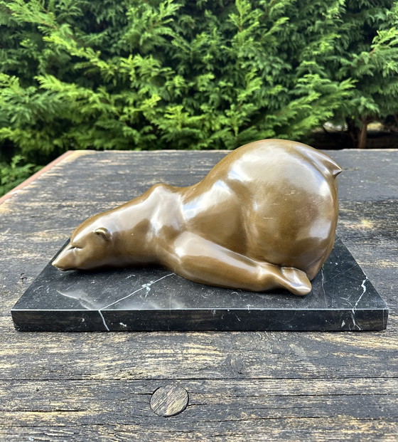 Image 1 of Bronzo contemporaneo L'orso firmato Milo